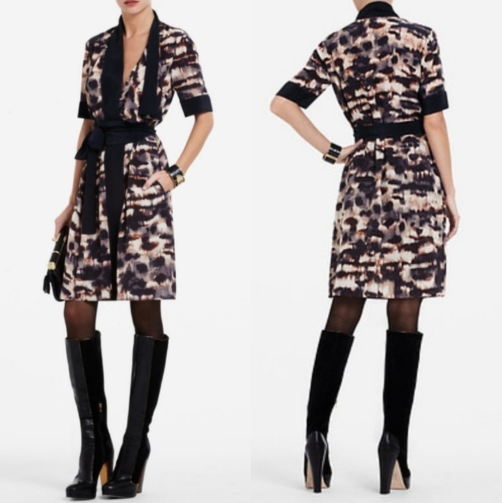 BCBGMaxZaria Plum Walena Silk Wrap Dress